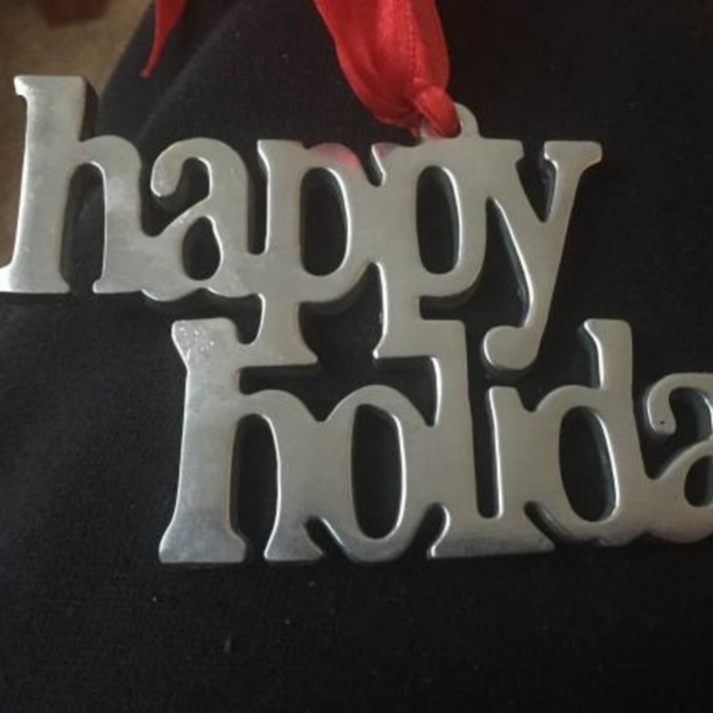 Happy Holidays metal christmas ornament